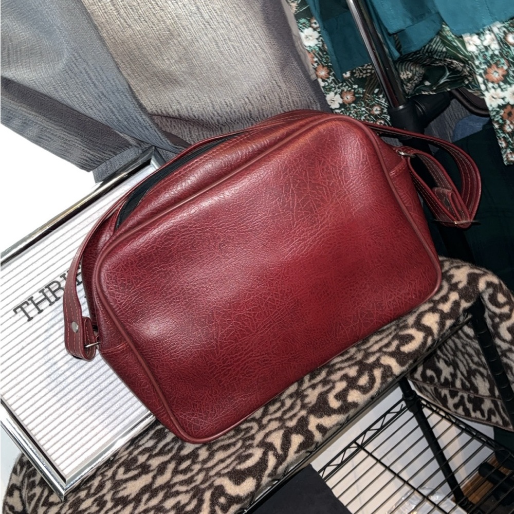 Burgundy Leather Crossbody Bag
